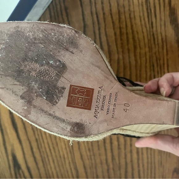 Aquazzura size 40 black wedges with box. Bought at Saks in Toronto. - Picture 4 of 7